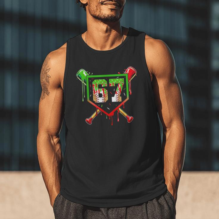 Baseball Ice Cream Drip Number 67 Player 6 7 Christmas Pjs Men Tank Top