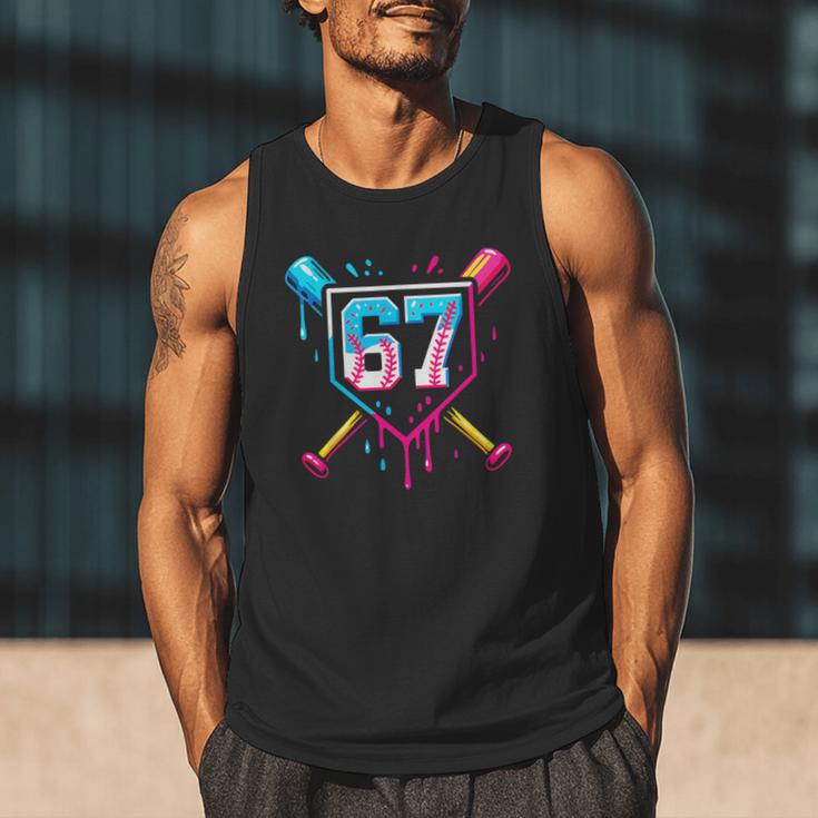 Baseball Ice Cream Drip Number 67 Player 67th Birthday 67 Men Tank Top Baseball Ice Cream Drip Number 67 Player 67th Birthday 67 Men Tank Top