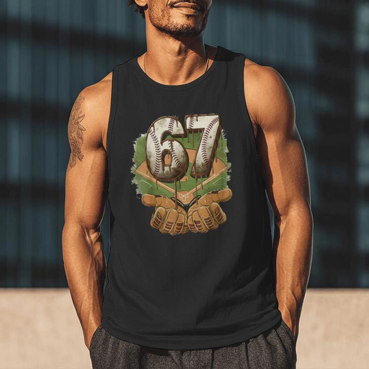 Baseball Ice Cream Drip Number 67 Playground Player 67th Men Tank Top Baseball Ice Cream Drip Number 67 Playground Player 67th Men Tank Top