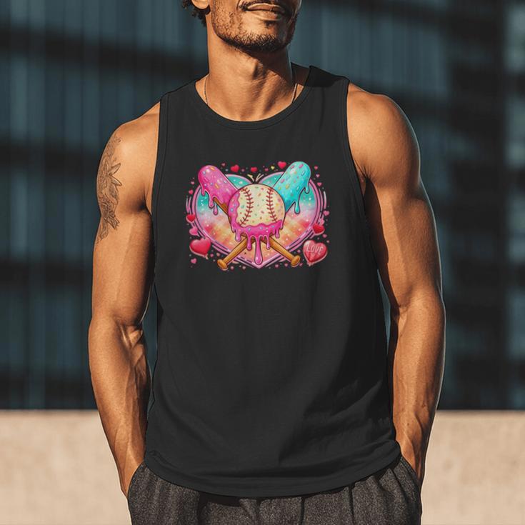Baseball Ice Cream Drip Style Melt Ice Cream Youth Boys Men Tank Top