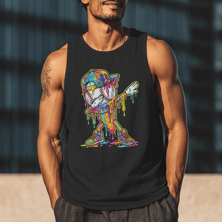 Baseball Ice Cream Dripping Dabbing Baseball Drip Men Tank Top Baseball Ice Cream Dripping Dabbing Baseball Drip Men Tank Top