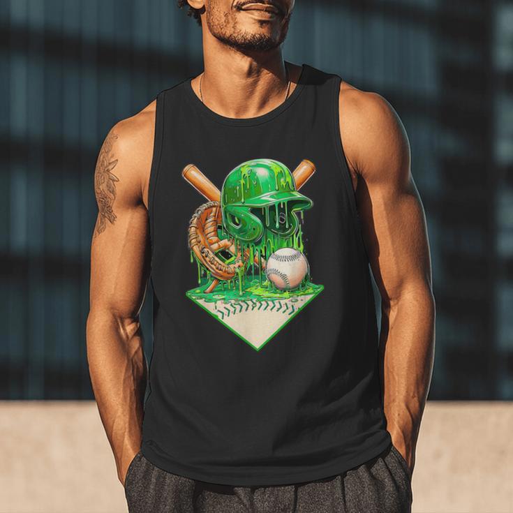 Baseball Life Style Ice Cream Drip Green Men Tank Top Baseball Life Style Ice Cream Drip Green Men Tank Top