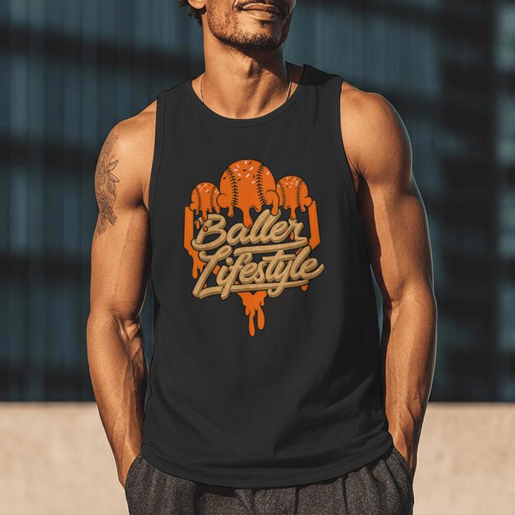 Baseball Lifestyle Home Plate Orange Ice Cream Drip Men Boys Men Tank Top Baseball Lifestyle Home Plate Orange Ice Cream Drip Men Boys Men Tank Top