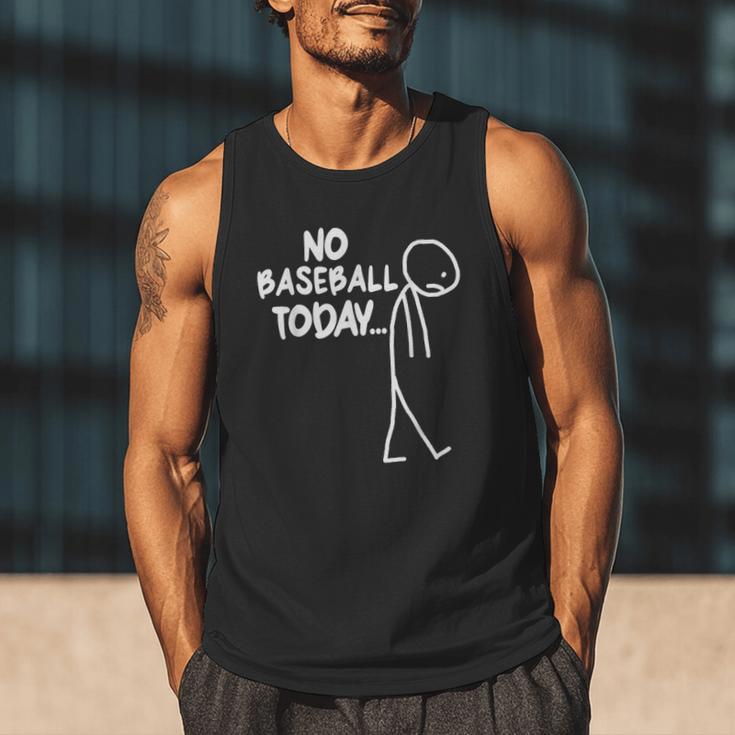 Baseball Lover Sad Stick No Baseball Today Men Tank Top