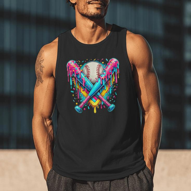Baseball Player Ice Cream Drip Men Tank Top Baseball Player Ice Cream Drip Men Tank Top