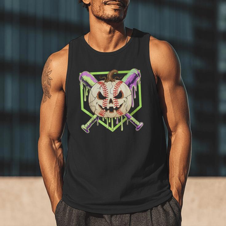 Baseball Pumpkin Halloween Baseball Drip Spooky Halloween Men Tank Top Baseball Pumpkin Halloween Baseball Drip Spooky Halloween Men Tank Top