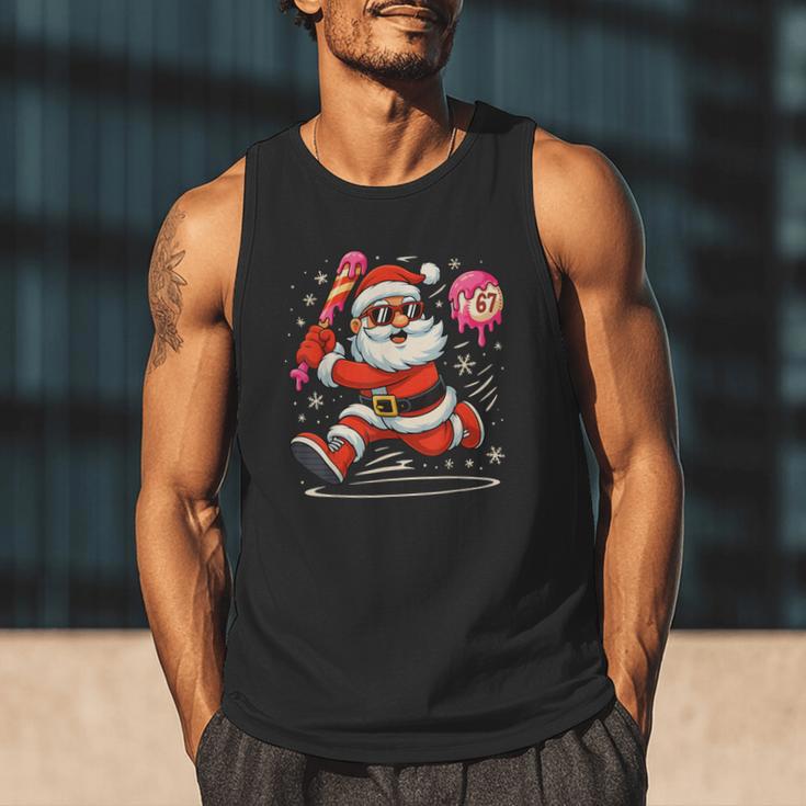 Baseball Santa 67 Baseball Christmas Pajamas Xmas Men Boy 67 Men Tank Top