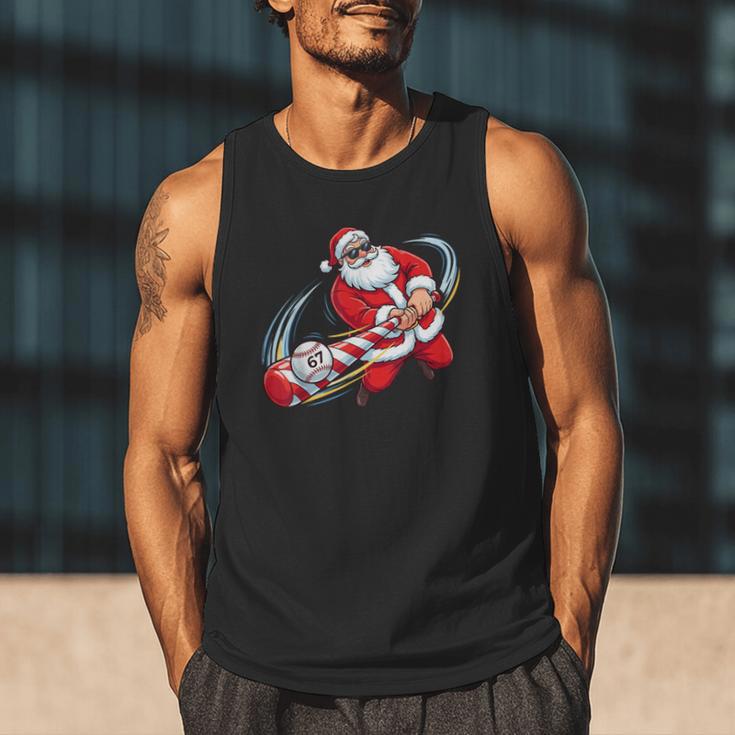 Baseball Santa 67 Christmas Xmas Pajamas Boys Men Tank Top