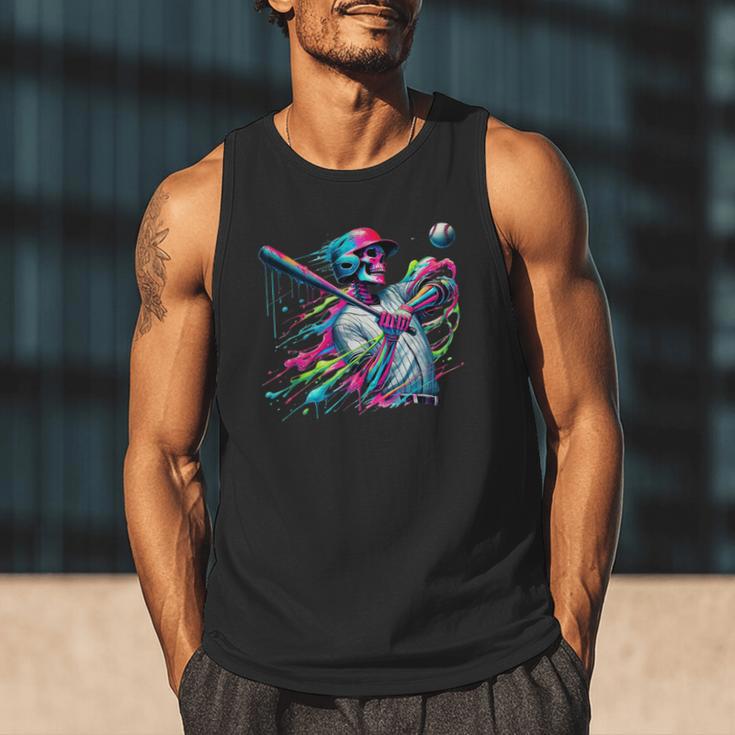 Baseball Skeleton Ice Cream Drip Baseball Boys Youth Men Tank Top