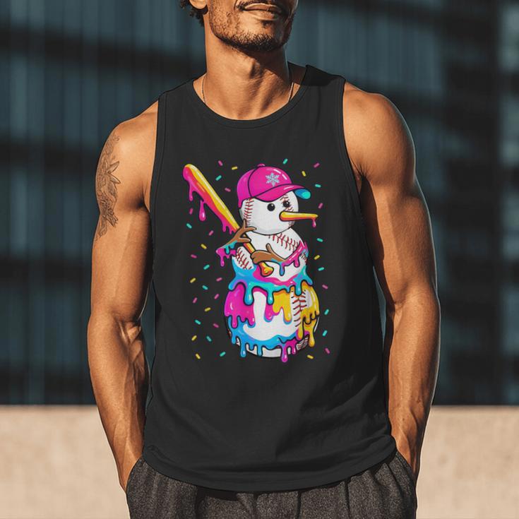 Baseball Snowman Drip Christmas Baseball Boys Men Kids Men Tank Top