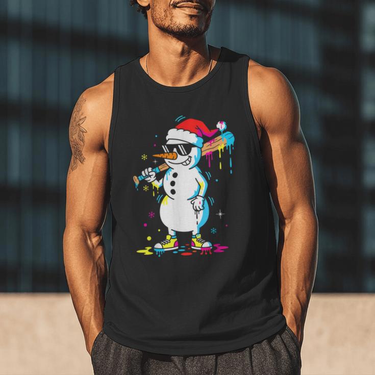 Baseball Snowman Drip Cool Christmas Men Boys Girls Men Tank Top Baseball Snowman Drip Cool Christmas Men Boys Girls Men Tank Top