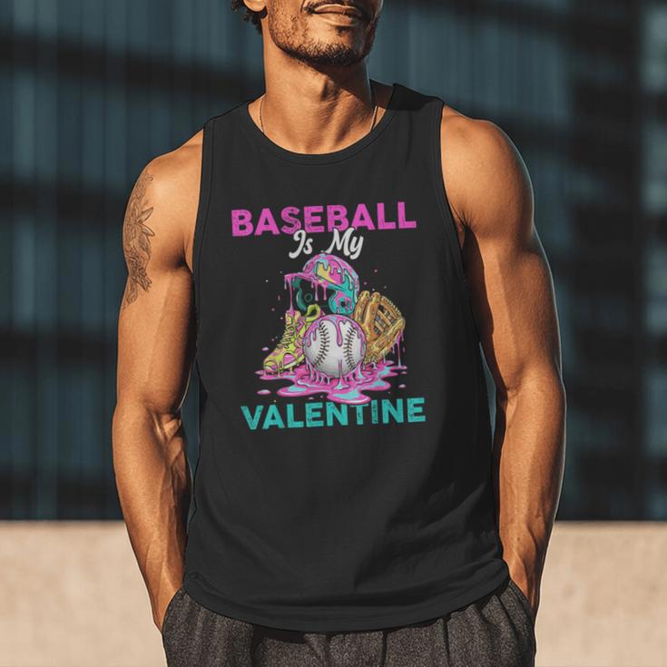 Baseball Is My Valentine Ice Cream Drip Crossed Bats Sport Men Tank Top