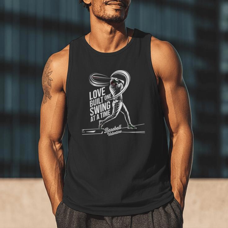 Baseball Valentine Love Built One Swing At A Time Tee Men Tank Top