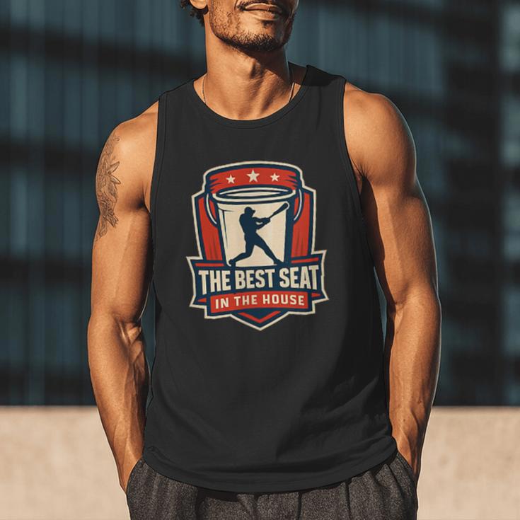 The Best Seat In The House Bucket Dad Baseball Dad Men Tank Top