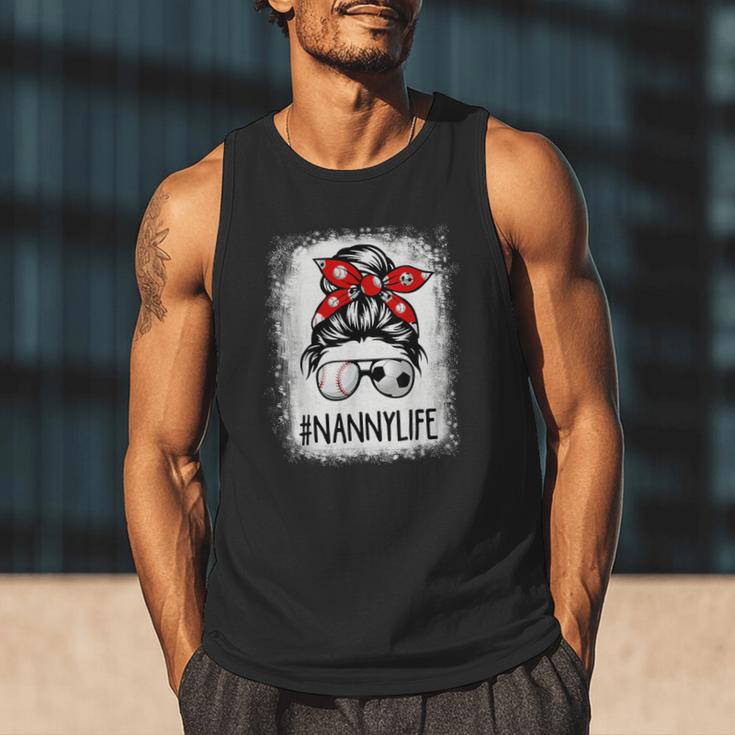 Bleached Nanny Life Soccer Messy Bun Baseball Game Day Men Tank Top Bleached Nanny Life Soccer Messy Bun Baseball Game Day Men Tank Top