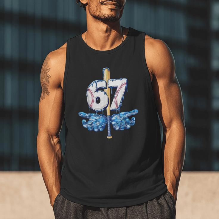 Blue Camo Baseball 67 Six Seven Camo Ice Cream Drip Boy Teen Men Tank Top