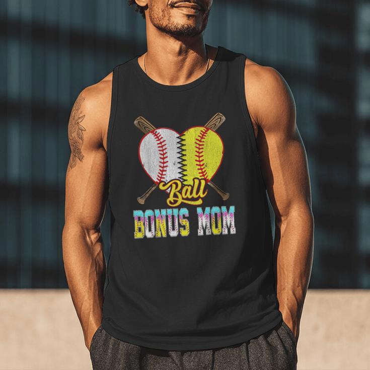 Bonus Mom Of Both Half Baseball Softball Ice Cream Drip Men Tank Top