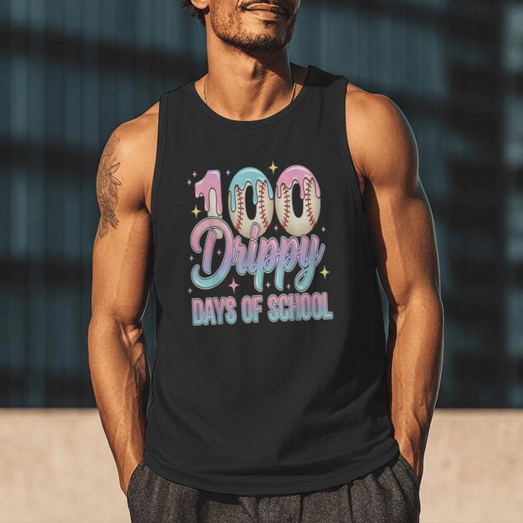Boys Kids 100 Drippy Days Of School Baseball Drip Ice Cream Men Tank Top Boys Kids 100 Drippy Days Of School Baseball Drip Ice Cream Men Tank Top