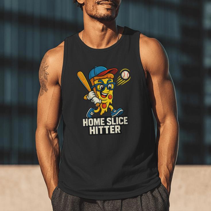 Boys Pizza Theme Baseball Home Hitter Men Tank Top