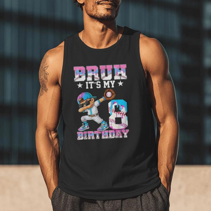Bruh It's My 8th Birthday Baseball Ice Cream Drip 8 Year Old Men Tank Top