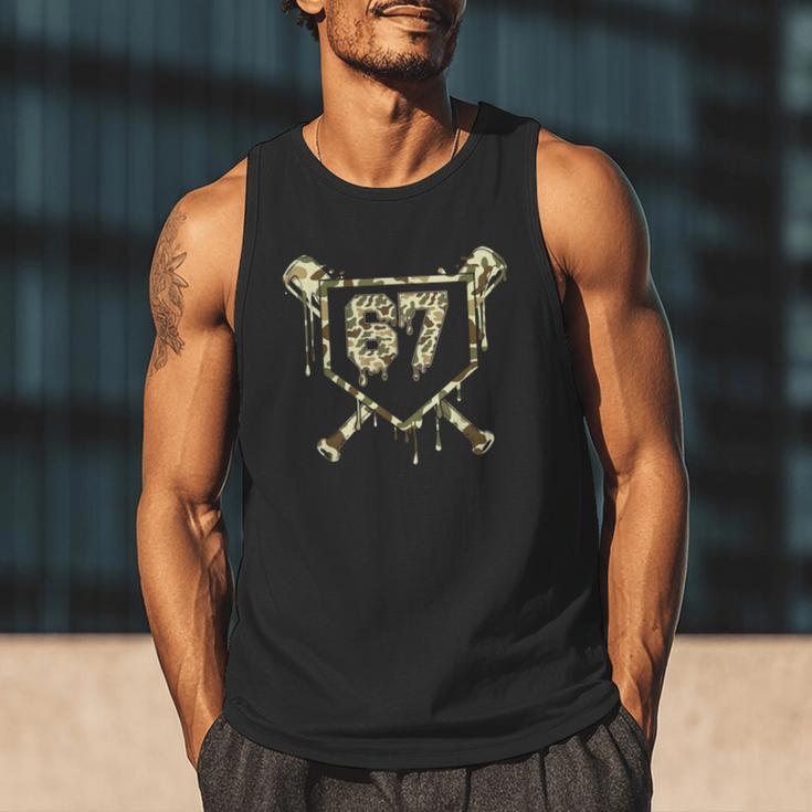 Camo Baseball Ice Cream Drip Number 67 Player 67th Birthday Men Tank Top Camo Baseball Ice Cream Drip Number 67 Player 67th Birthday Men Tank Top