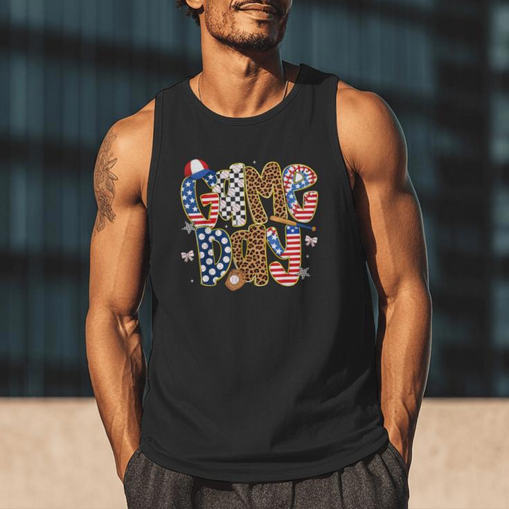 Checkered Leopard Game Day Baseball Men Women Kids Men Tank Top Checkered Leopard Game Day Baseball Men Women Kids Men Tank Top