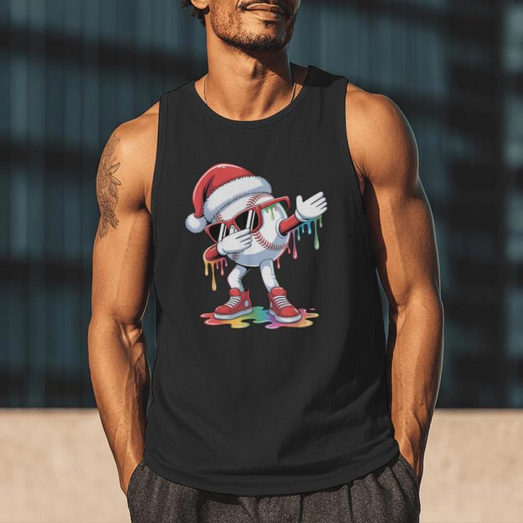 Christmas Baseball Ice Cream Dripping Santa Baseball Drip Men Tank Top
