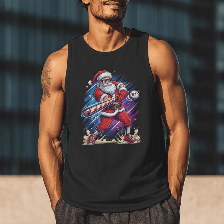 Christmas Baseball Santa Game Day Xmas Boys Kids Men Men Tank Top