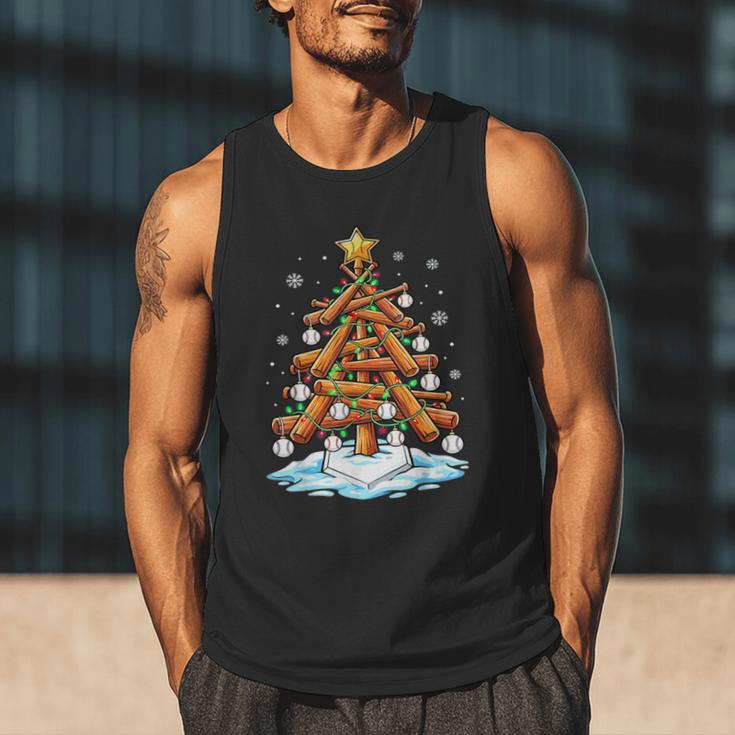Christmas Baseball Tree Lights Xmas Men Tank Top Christmas Baseball Tree Lights Xmas Men Tank Top