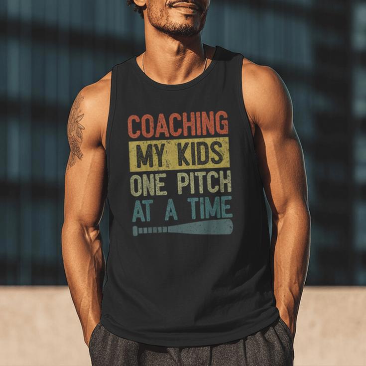 Coaching My Kids One Pitch At A Time Vintage Baseball Dad Men Tank Top Coaching My Kids One Pitch At A Time Vintage Baseball Dad Men Tank Top