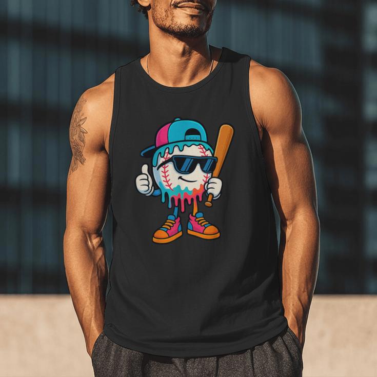 Cool Baseball Drip For Boys Ice Cream Drip Baseball Kids Men Tank Top Cool Baseball Drip For Boys Ice Cream Drip Baseball Kids Men Tank Top