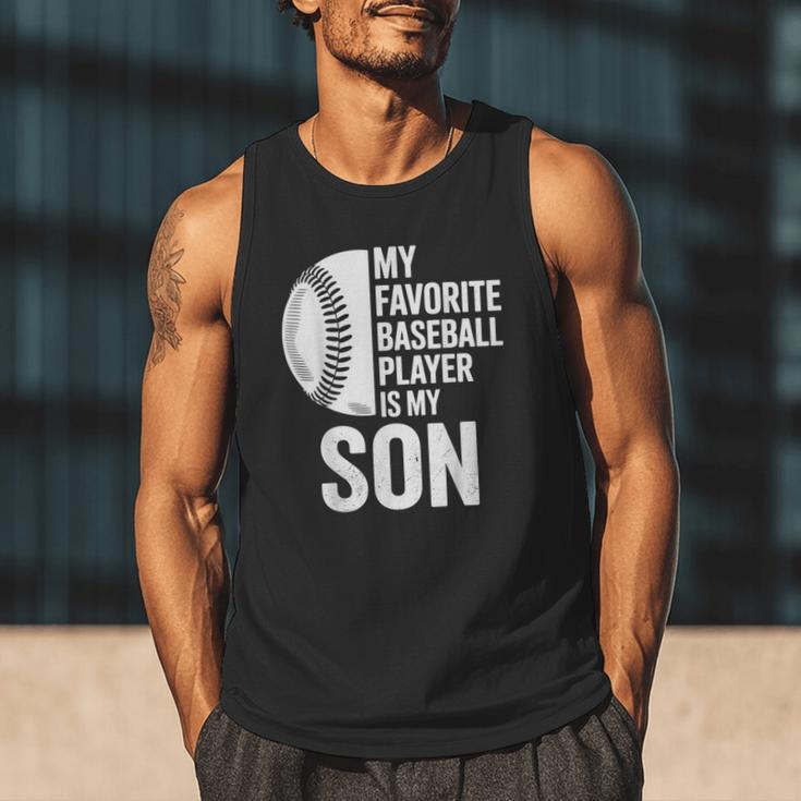 Cute Favorite Baseball Player Is My Son Women Men Men Tank Top