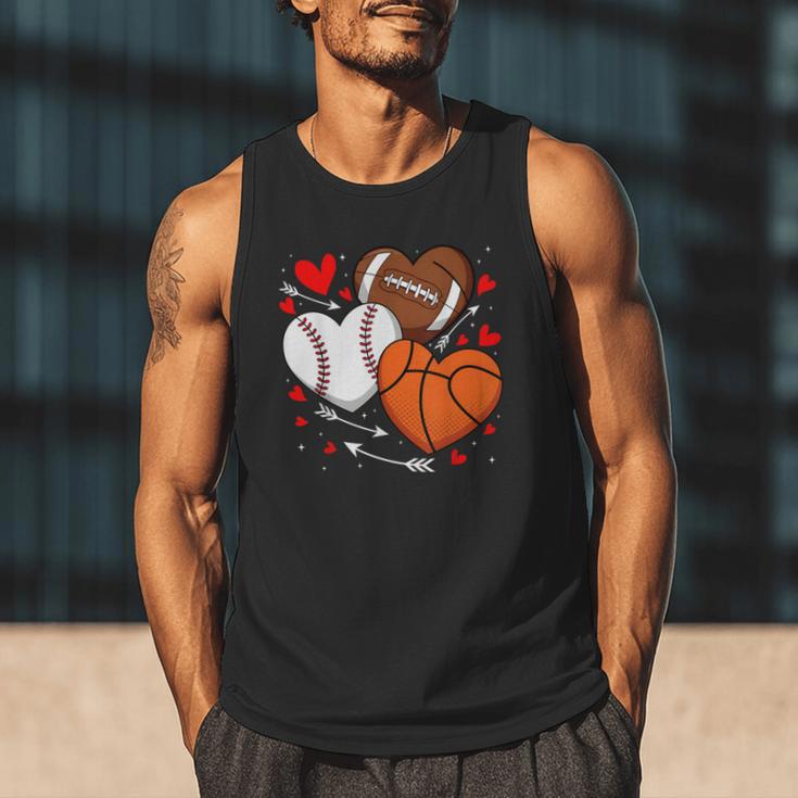 Cute Heart Baseball Basketball Football Valentine Boy Men Men Tank Top Cute Heart Baseball Basketball Football Valentine Boy Men Men Tank Top