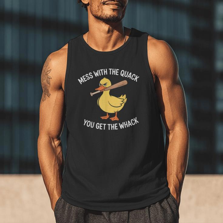 Duck And Baseball Bat Mess With The Quack You Get Whack Men Tank Top