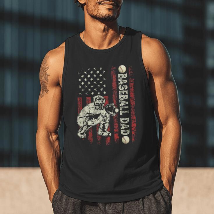 Fathers Day Baseball Dad Flag Dad Men Baseball Catcher Men Tank Top Fathers Day Baseball Dad Flag Dad Men Baseball Catcher Men Tank Top