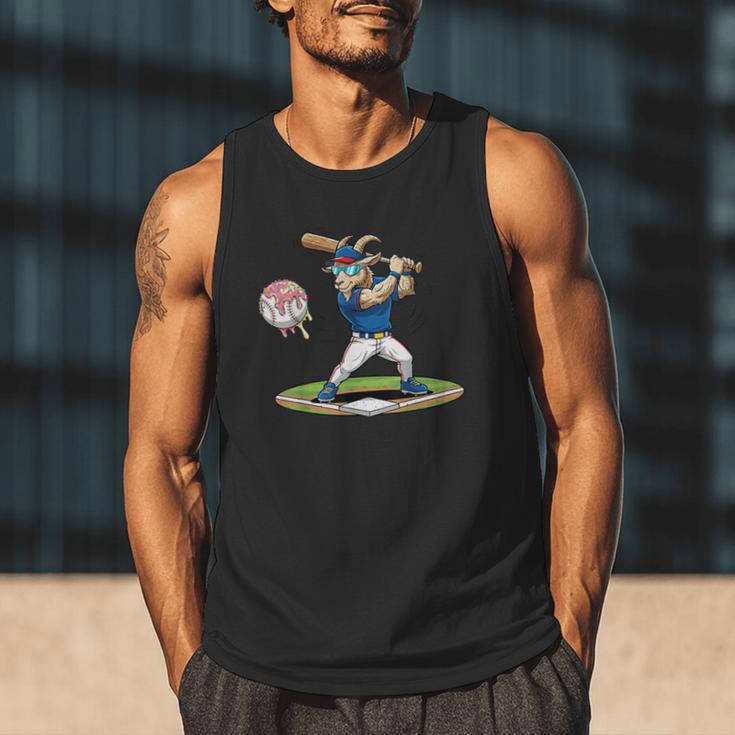 Goat Baseball Player With Bat And Ball Drip Animal Sports Men Tank Top Goat Baseball Player With Bat And Ball Drip Animal Sports Men Tank Top