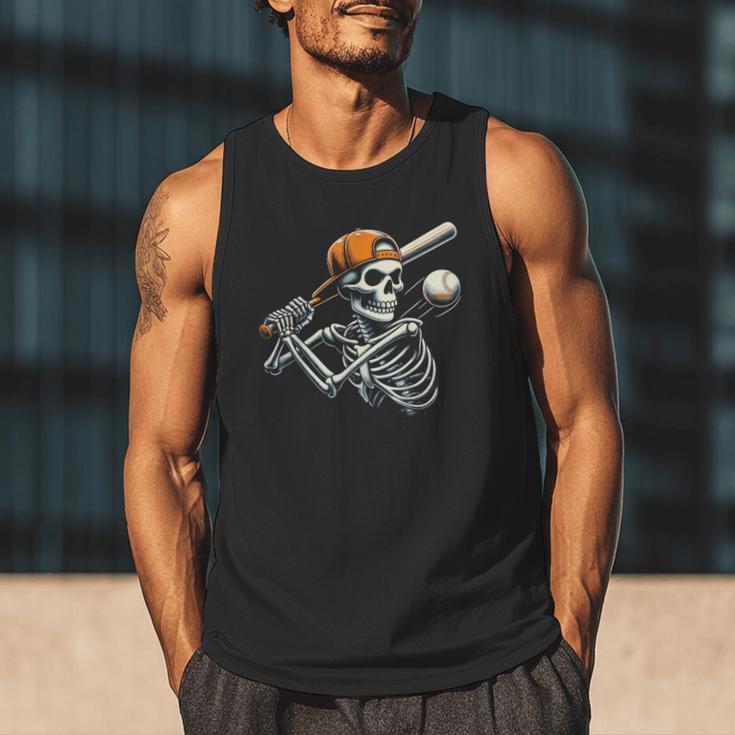 Halloween Boys Batting Skeleton Baseball Men Tank Top Halloween Boys Batting Skeleton Baseball Men Tank Top