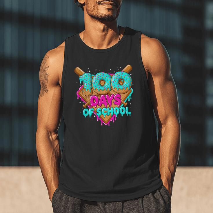 Happy 100 Days Of School Costume Baseball Drip Ice Cream Men Tank Top Happy 100 Days Of School Costume Baseball Drip Ice Cream Men Tank Top