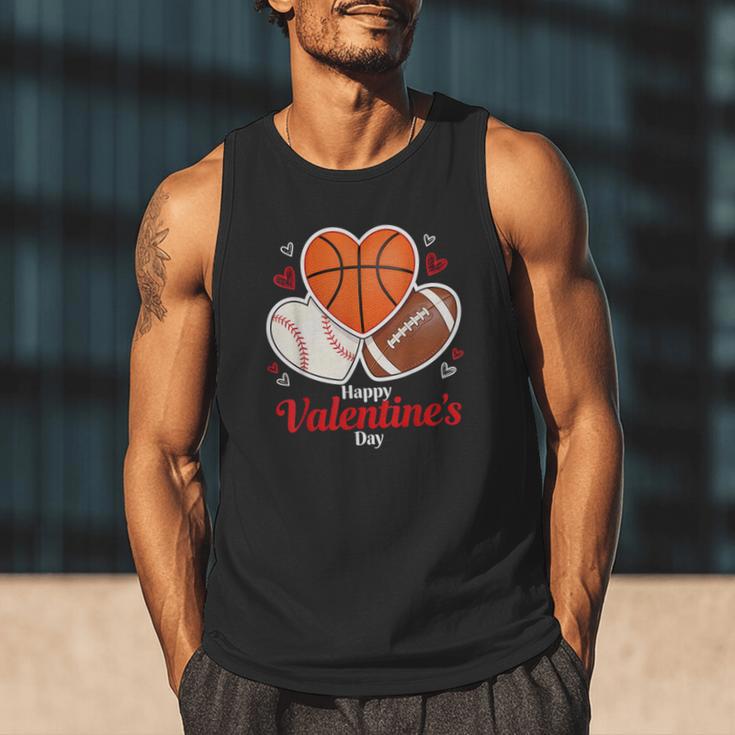 Happy Valentine’s Basketball Football Valentine Baseball Men Tank Top Happy Valentine’s Basketball Football Valentine Baseball Men Tank Top