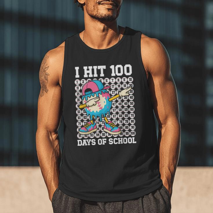 I Hit 100 Days Of School Baseball Ice Cream Drip Boys Girls Men Tank Top I Hit 100 Days Of School Baseball Ice Cream Drip Boys Girls Men Tank Top