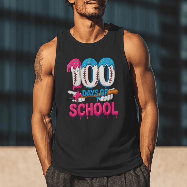HUGvyn 100 Days Of School Baseball Ice Cream Teacher Student Men Tank Top HUGvyn 100 Days Of School Baseball Ice Cream Teacher Student Men Tank Top