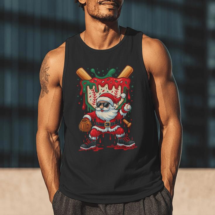 HUGvyn Santa Playing Baseball Ice Cream Drip Christmas Boys Men Tank Top HUGvyn Santa Playing Baseball Ice Cream Drip Christmas Boys Men Tank Top