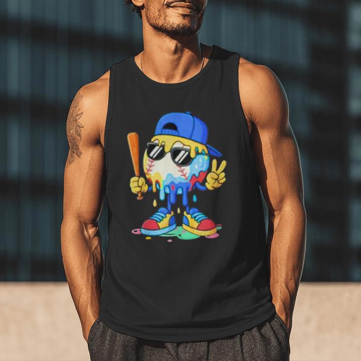 Ice Cream Baseball Drip Spots Sprinkle For Boys Youth Kids Men Tank Top