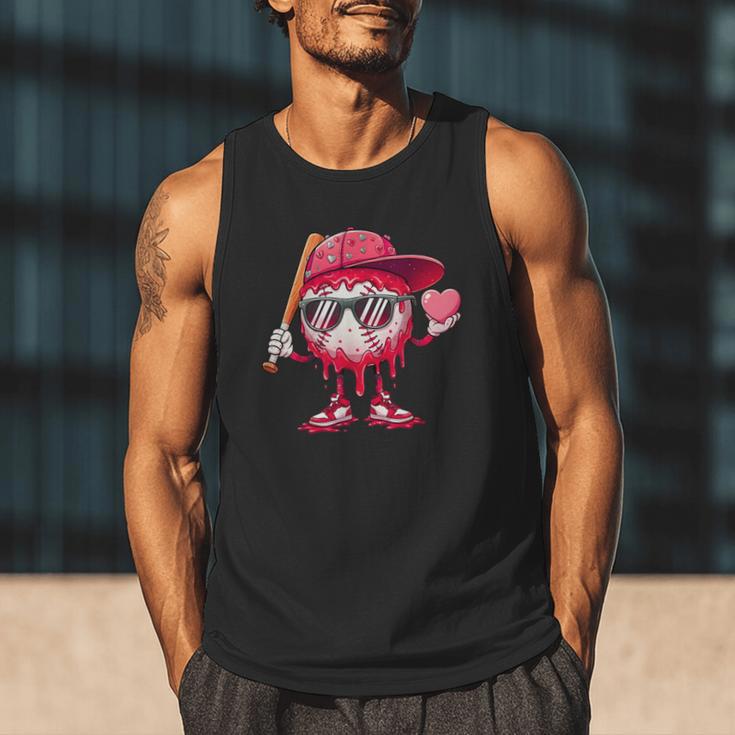 Ice Cream Drip Baseball Valentine's Day Spots Baseball Drip Men Tank Top Ice Cream Drip Baseball Valentine's Day Spots Baseball Drip Men Tank Top