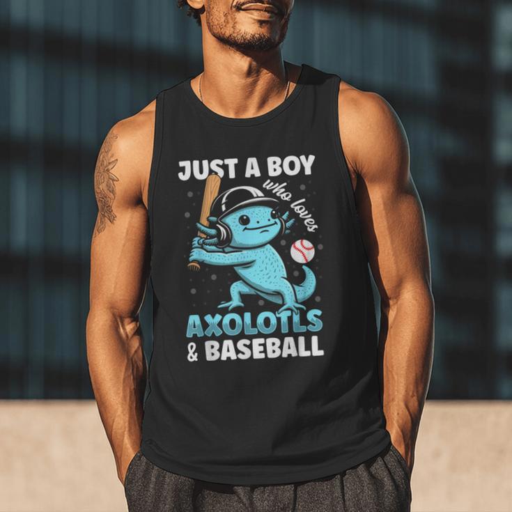 Just A Boy Who Loves Axolotls & Baseball Men Tank Top Just A Boy Who Loves Axolotls & Baseball Men Tank Top