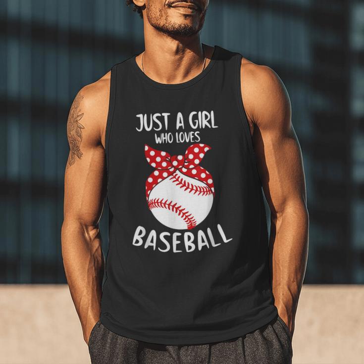 Just A Girl Who Loves Baseball Cute Retro Baseball Lover Men Tank Top