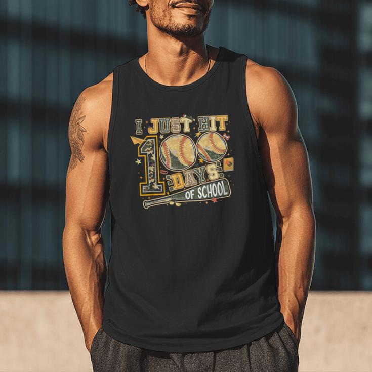 I Just Hit 100 Days Of School Baseball Teacher Student Retro Men Tank Top I Just Hit 100 Days Of School Baseball Teacher Student Retro Men Tank Top