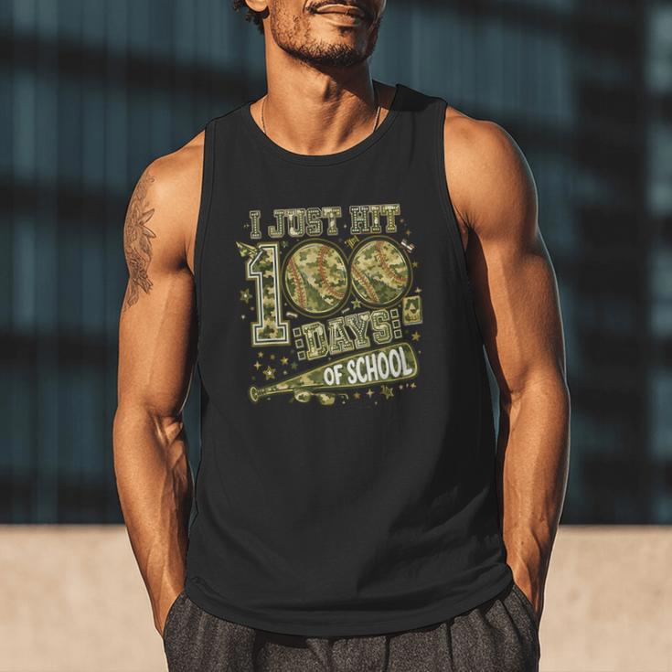 I Just Hit 100 Days Of School Camouflage Baseball Men Tank Top