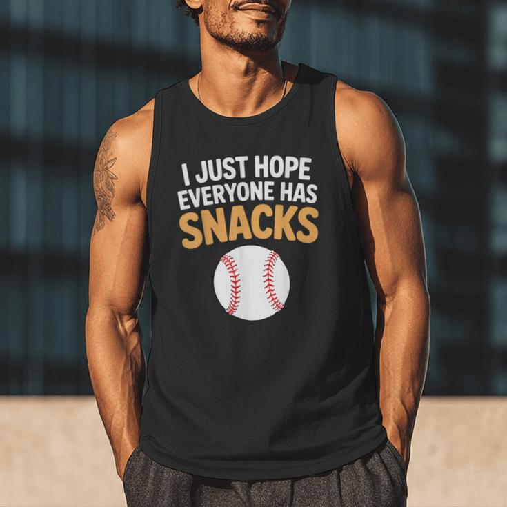 I Just Hope Everyone Has Snacks Baseball Game Day Fan Men Tank Top I Just Hope Everyone Has Snacks Baseball Game Day Fan Men Tank Top