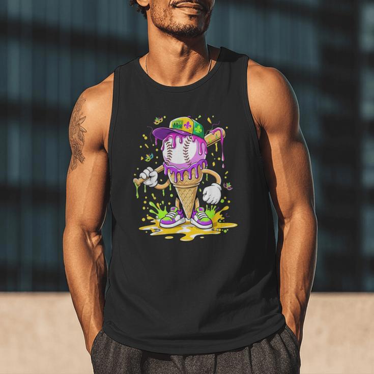 Kids Baseball Drip Ice Cream Apparel Kids Boys Mardi Gras Men Tank Top